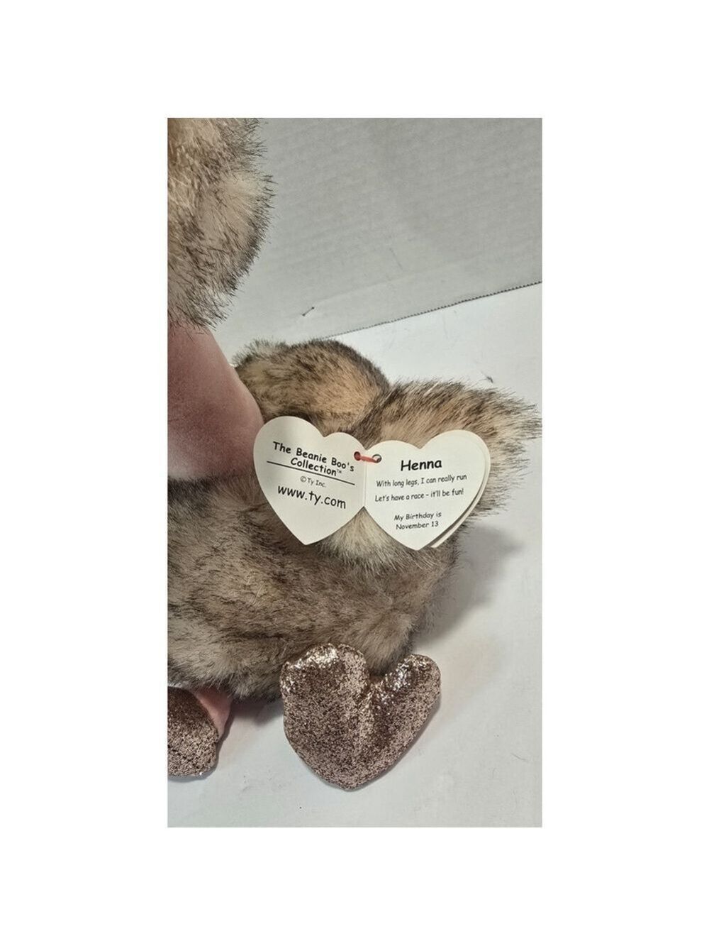 NWT 2019 TY Beanie Boos - Plush HENNA the OSTRICH - sitting - Medium Sized - Picture 8 of 9